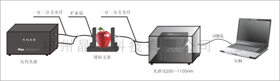 水果無損透射檢測方案示意圖